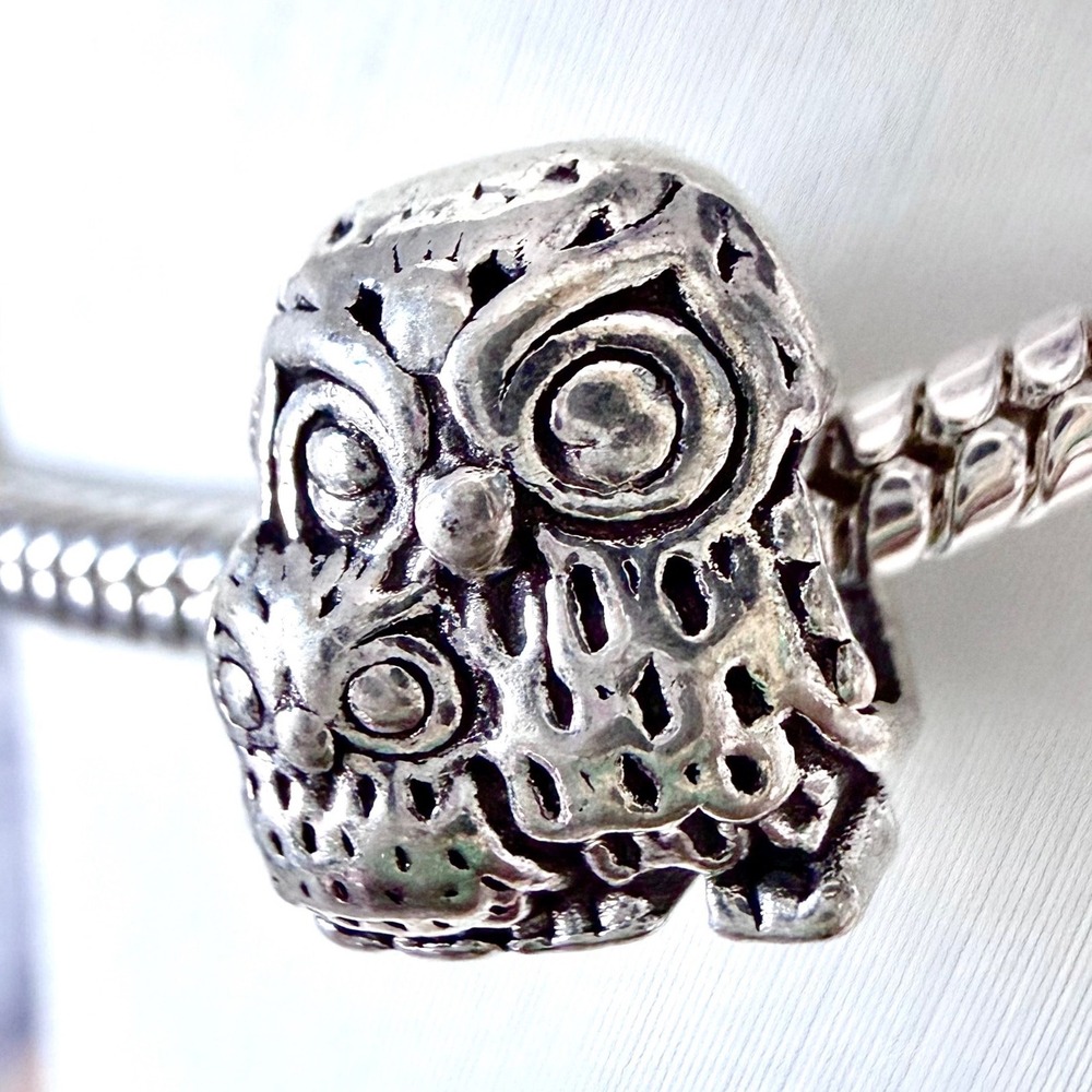 Pandora-like Owl Mother and Baby Bead Charm Fits Snake Chain Bracelet